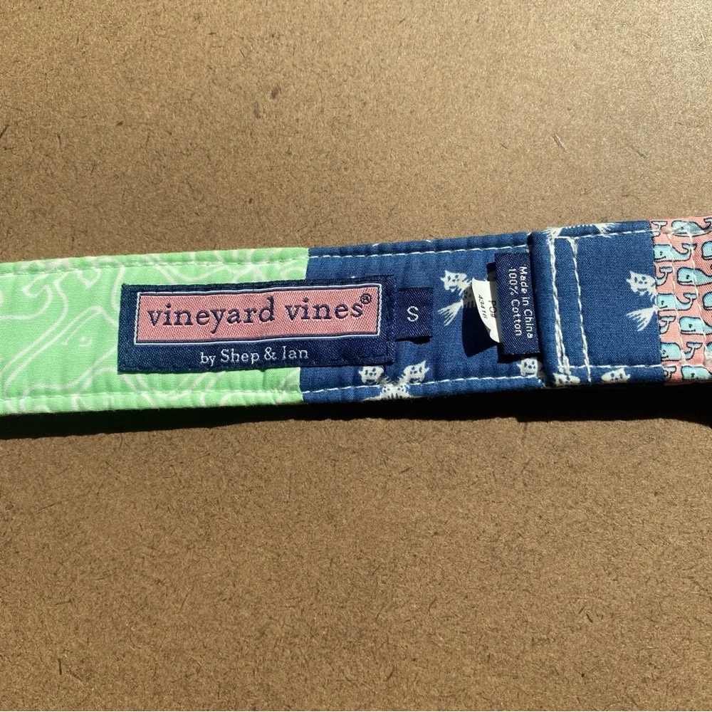 Vineyard Vines Men’s Patchwork Multicolor Fabric Belt Size Small
